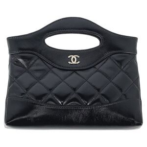 Chanel 31 Nano CC Logo Chain Bag in Black Leather